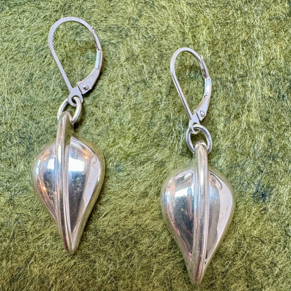 Sculptural Silver Teardrop Earrings
